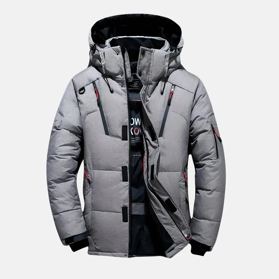 Mens Long Winter Coat Water-Repellent Windproof Design