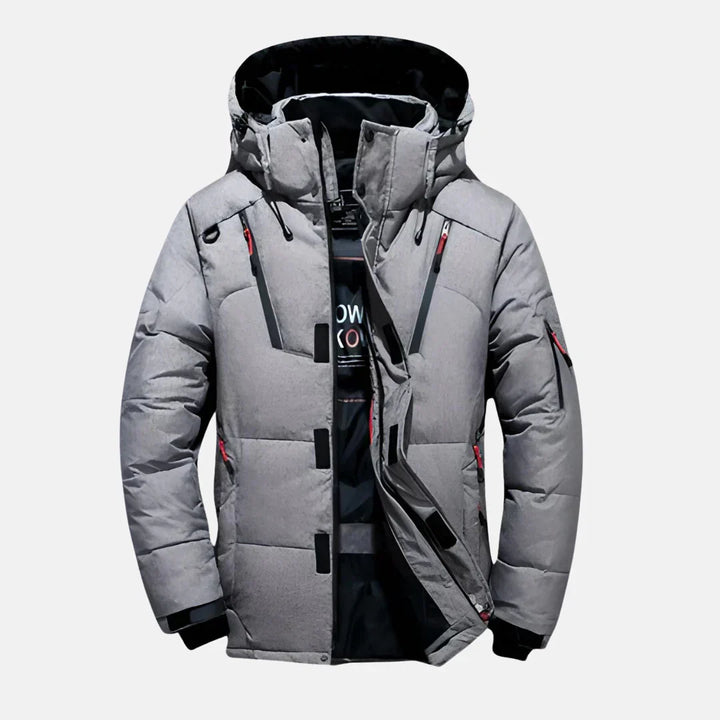 Mens Long Winter Coat Water-Repellent Windproof Design