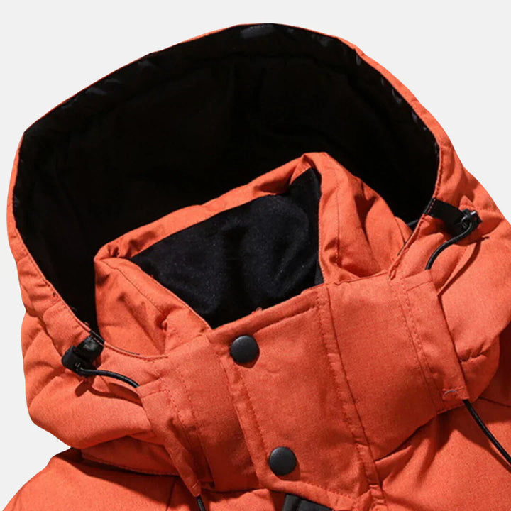 Mens Long Winter Coat Water-Repellent Windproof Design