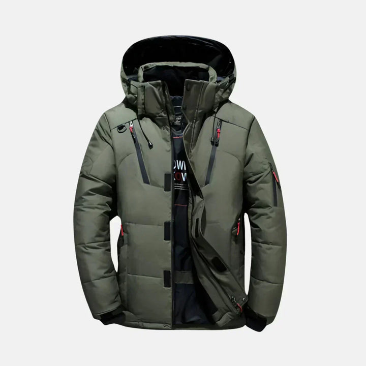 Mens Long Winter Coat Water-Repellent Windproof Design