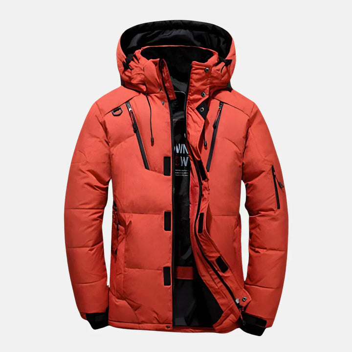 Mens Long Winter Coat Water-Repellent Windproof Design - BritishMode