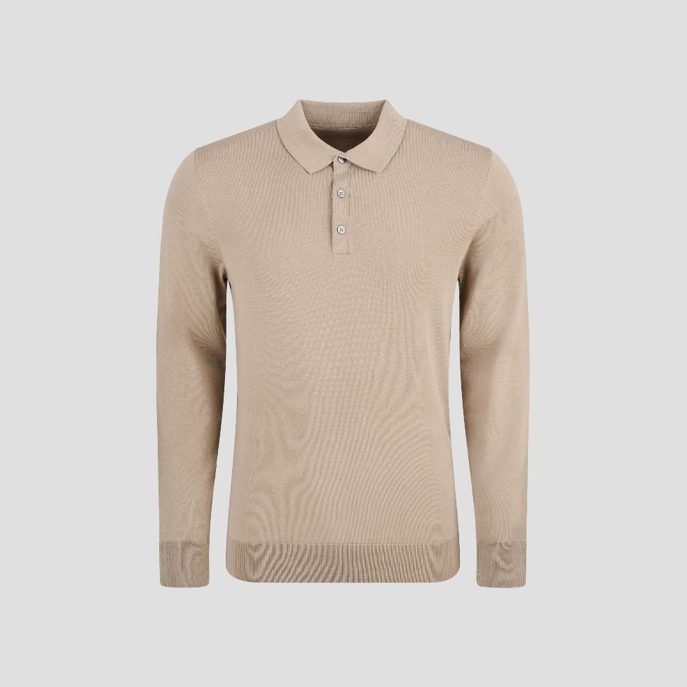 Mens Polo Shirt Cotton Long Sleeve - BritishMode