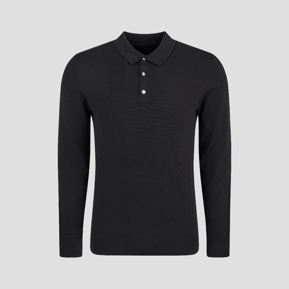 Mens Polo Shirt Cotton Long Sleeve