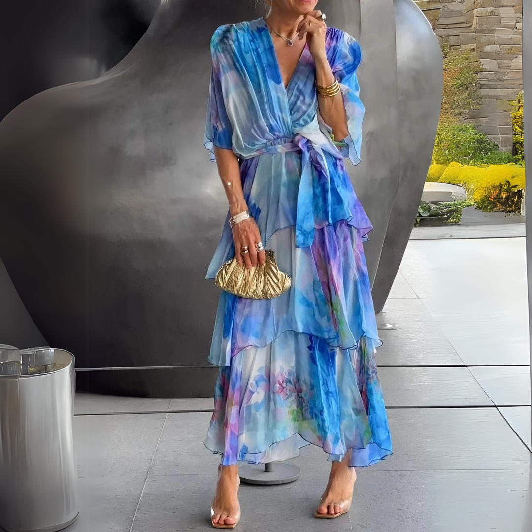 Womens V-Neck Dress Classic Fit - BritishMode