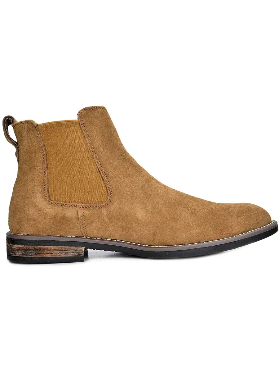 Mens Chelsea Boots Leather Rugged Thick Sole