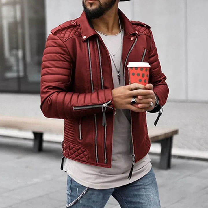 Mens Leather Jacket Durable Classic Fit