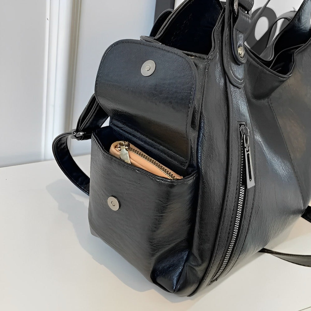 Unisex School Backpack with Shoulder Strap and Zipper Closure