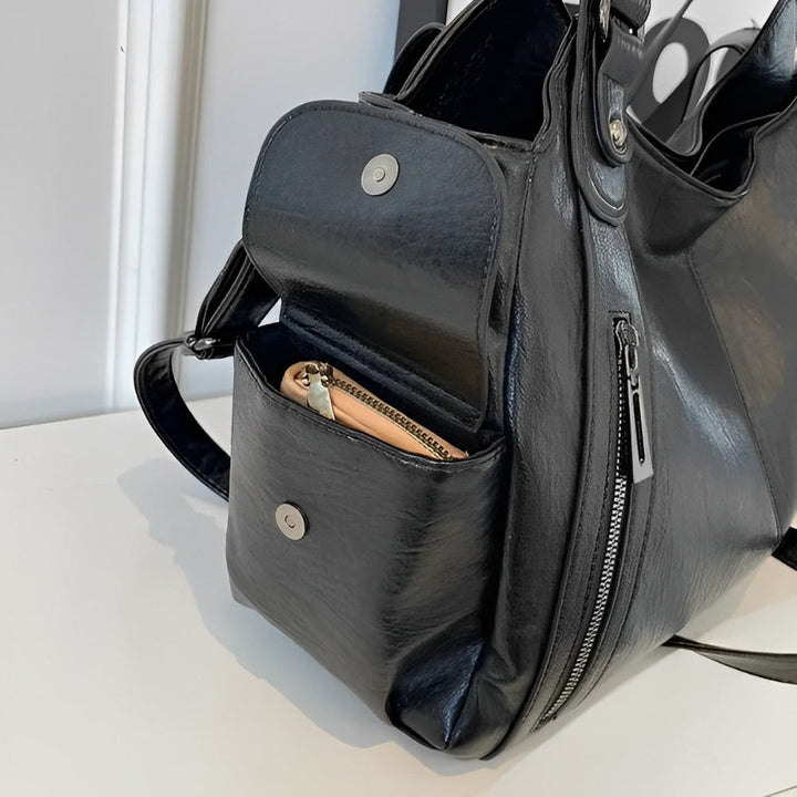 Unisex School Backpack with Shoulder Strap and Zipper Closure