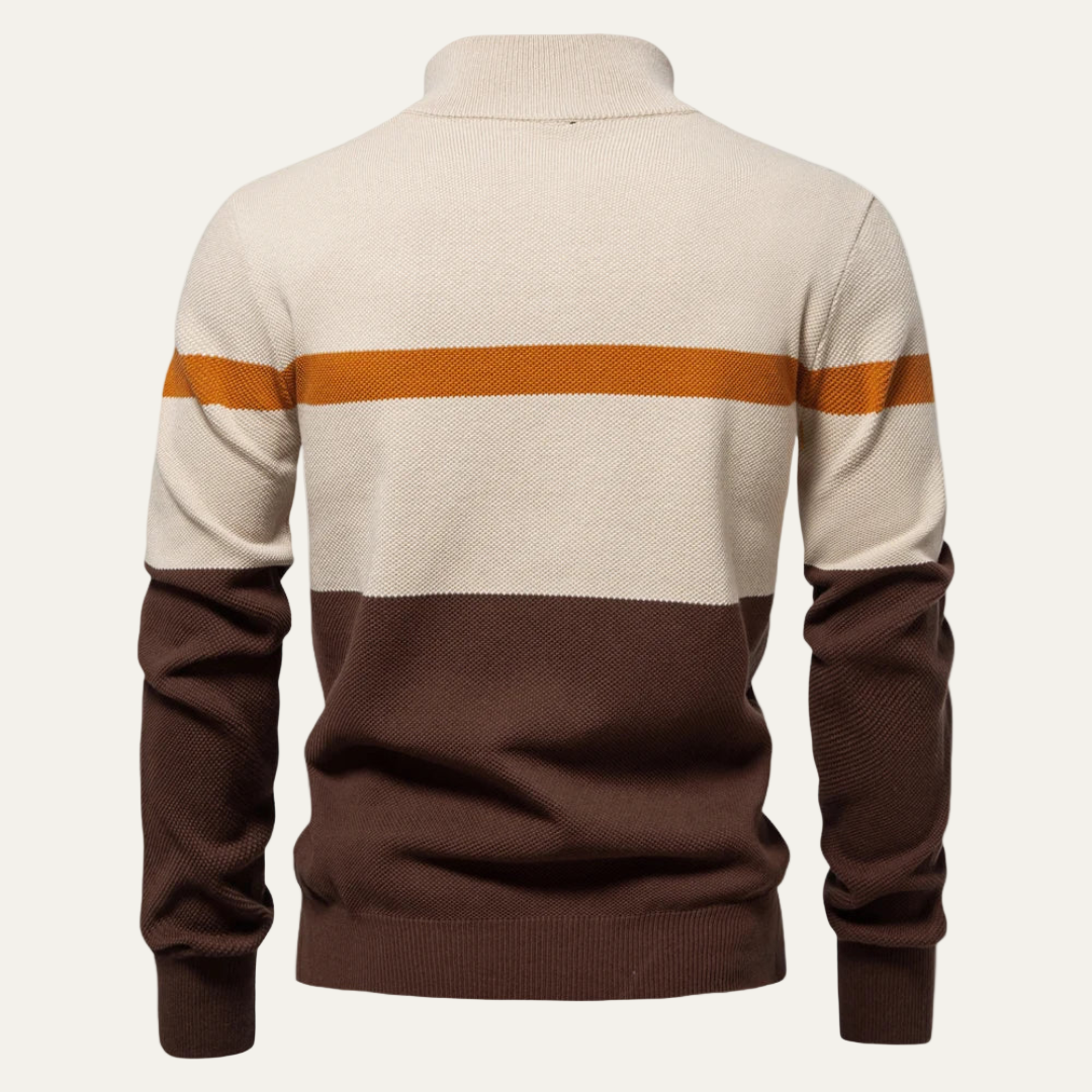 Mens Quarter Zip Knit Sweater Regular Fit