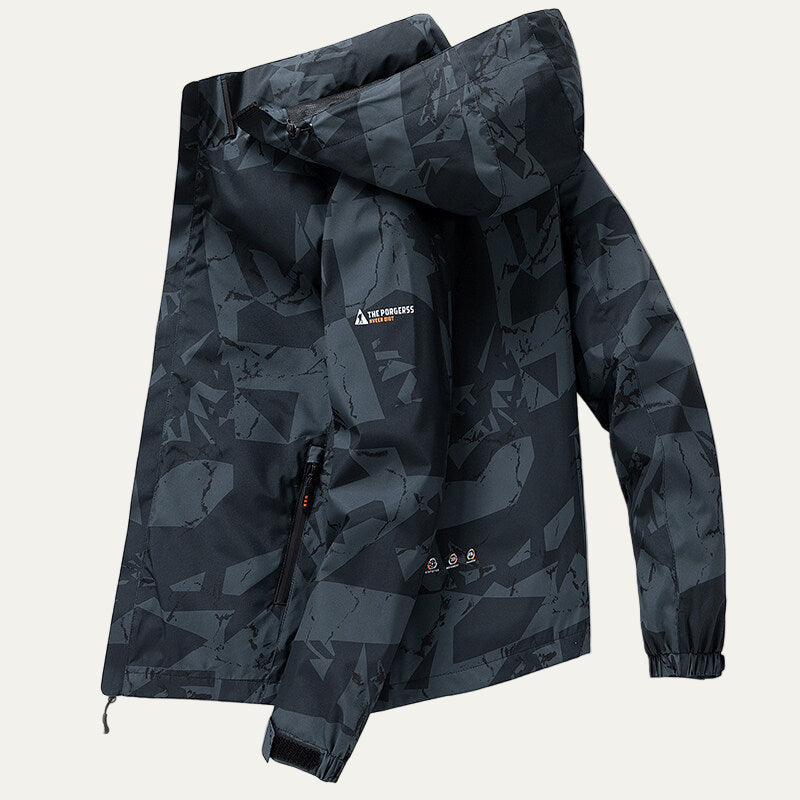 Mens Outdoor Shell Jacket Technical Hooded