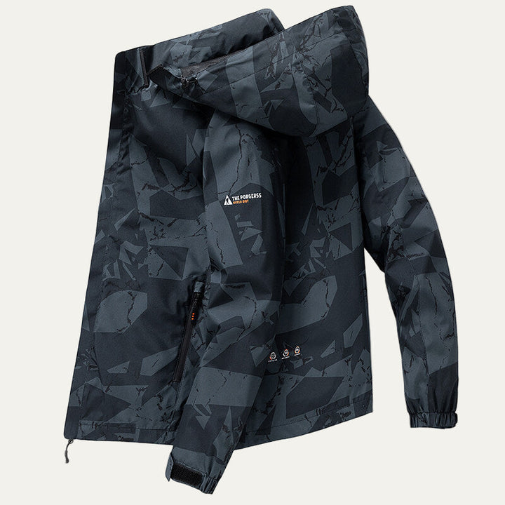 Mens Outdoor Shell Jacket Technical Hooded
