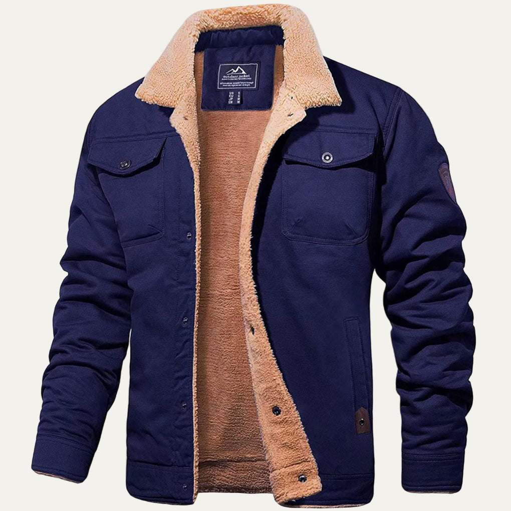 Mens Windbreaker Jacket Thermal Fleece Outdoor