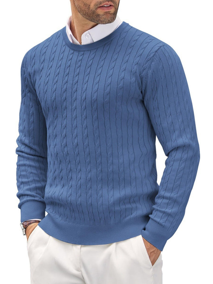 Mens Slim Fit Fine Knit Crew Neck Sweater