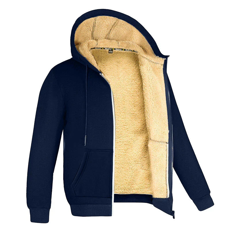 Mens Fleece Pullover with Fur Lining Regular Fit