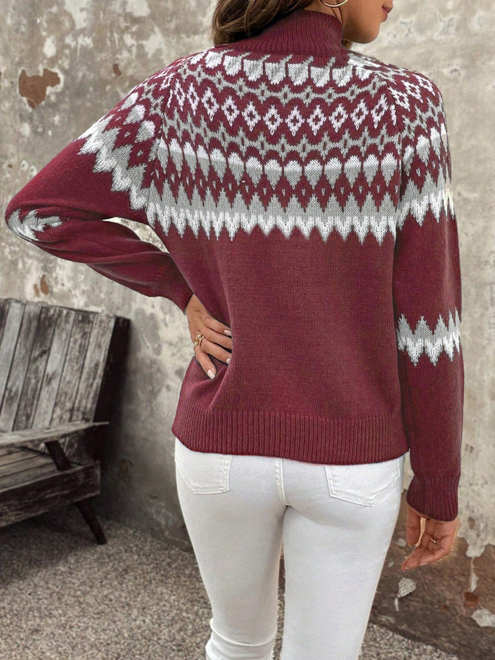 Womens Turtleneck Sweater Classic Fit Knit