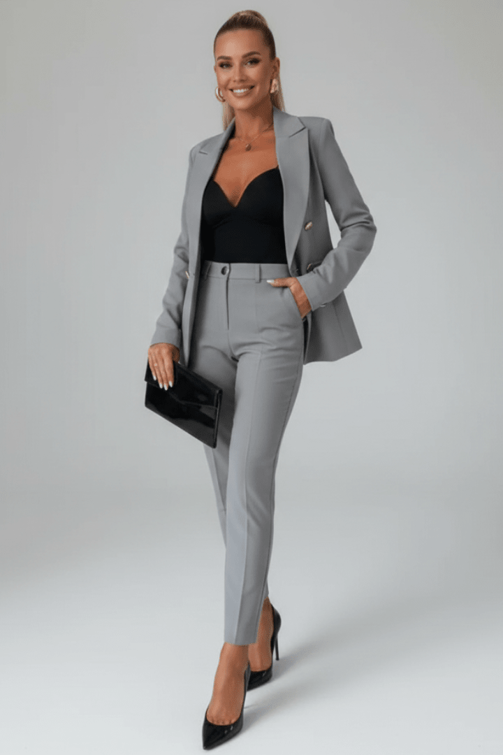 Womens Double-Breasted Blazer and Trouser Suit Tailored Fit