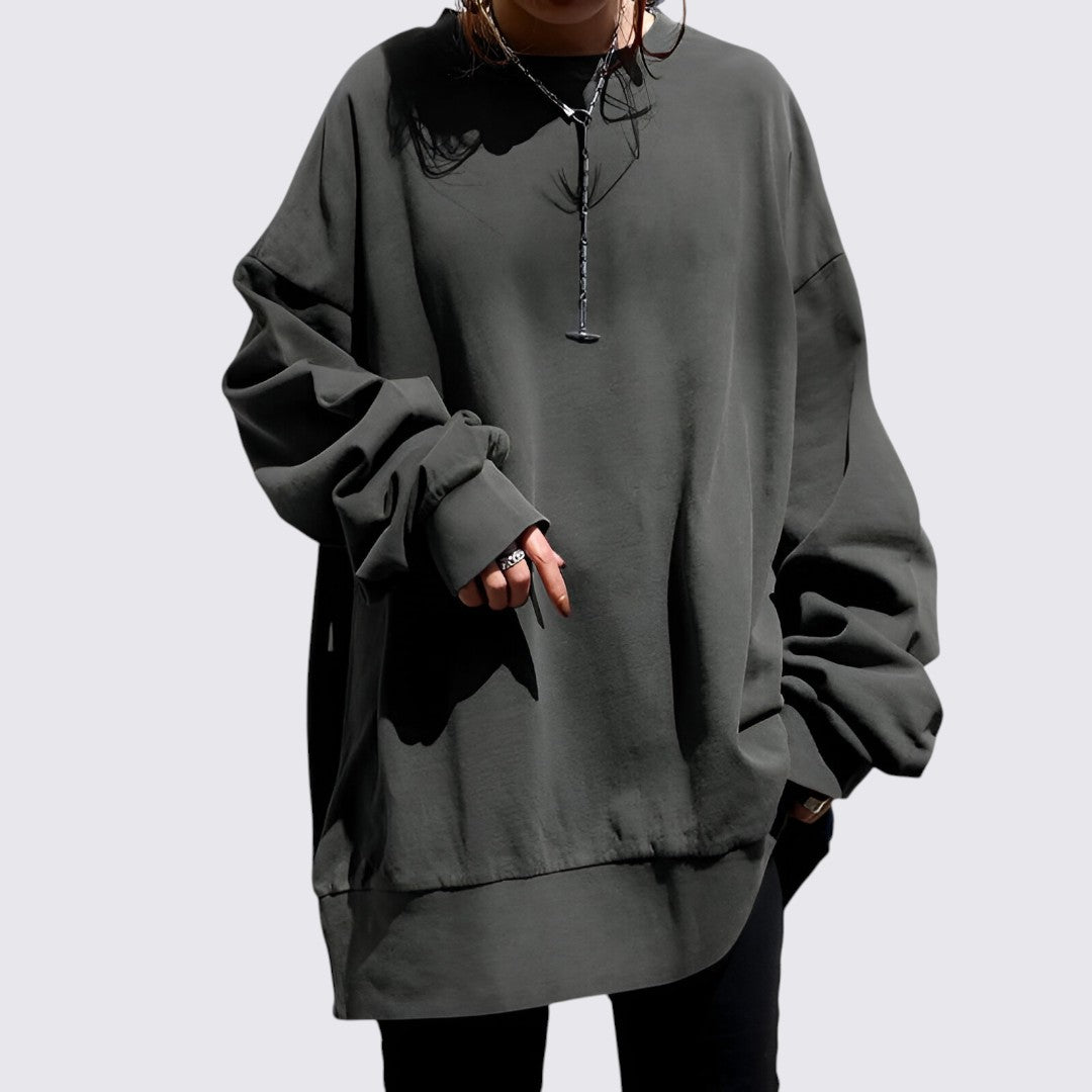 Womens Oversized Sweatshirt Long Sleeve Comfortable Fit - BritishMode