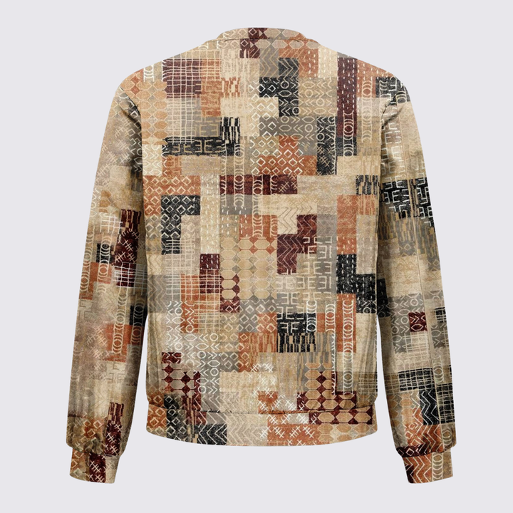 Womens Crew Neck Sweater Printed Cotton Relaxed Fit