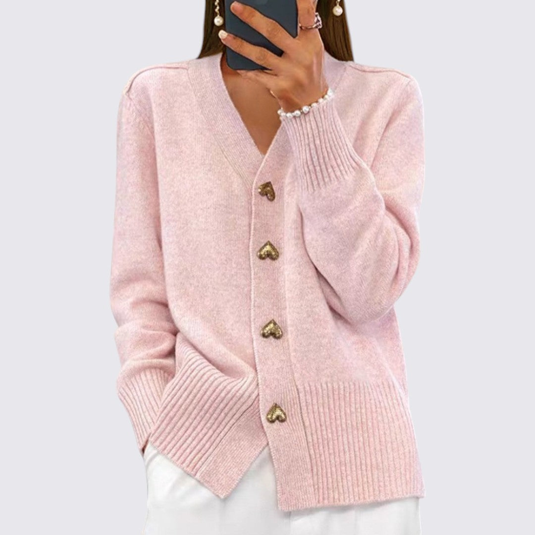Womens Cardigan Button-Front Knit Slim Fit - BritishMode