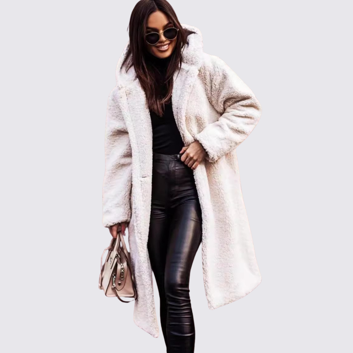 Womens Teddy Coat with Hood Relaxed Fit - BritishMode