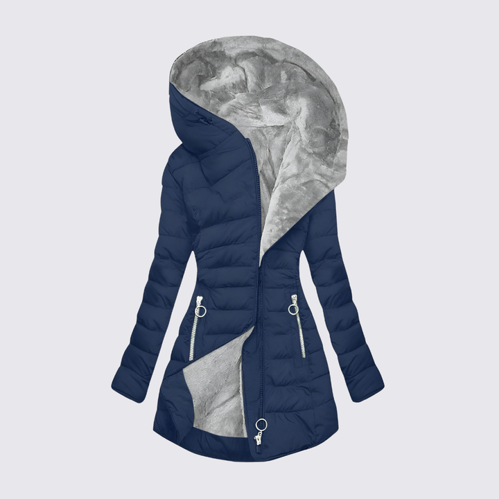 Womens Hooded Puffer Jacket Insulated Warm Fit