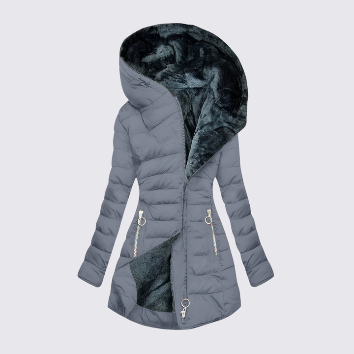 Womens Hooded Puffer Jacket Insulated Warm Fit