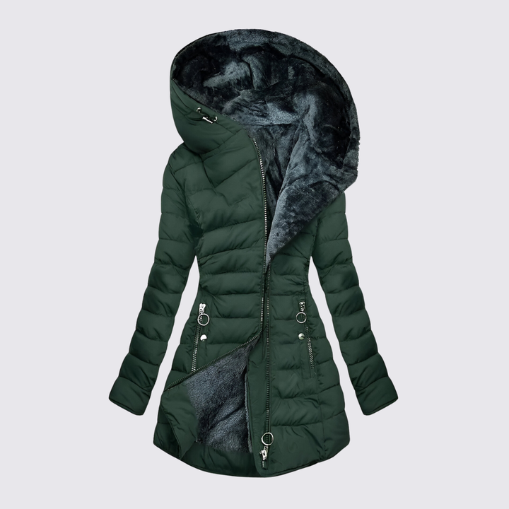 Womens Hooded Puffer Jacket Insulated Warm Fit