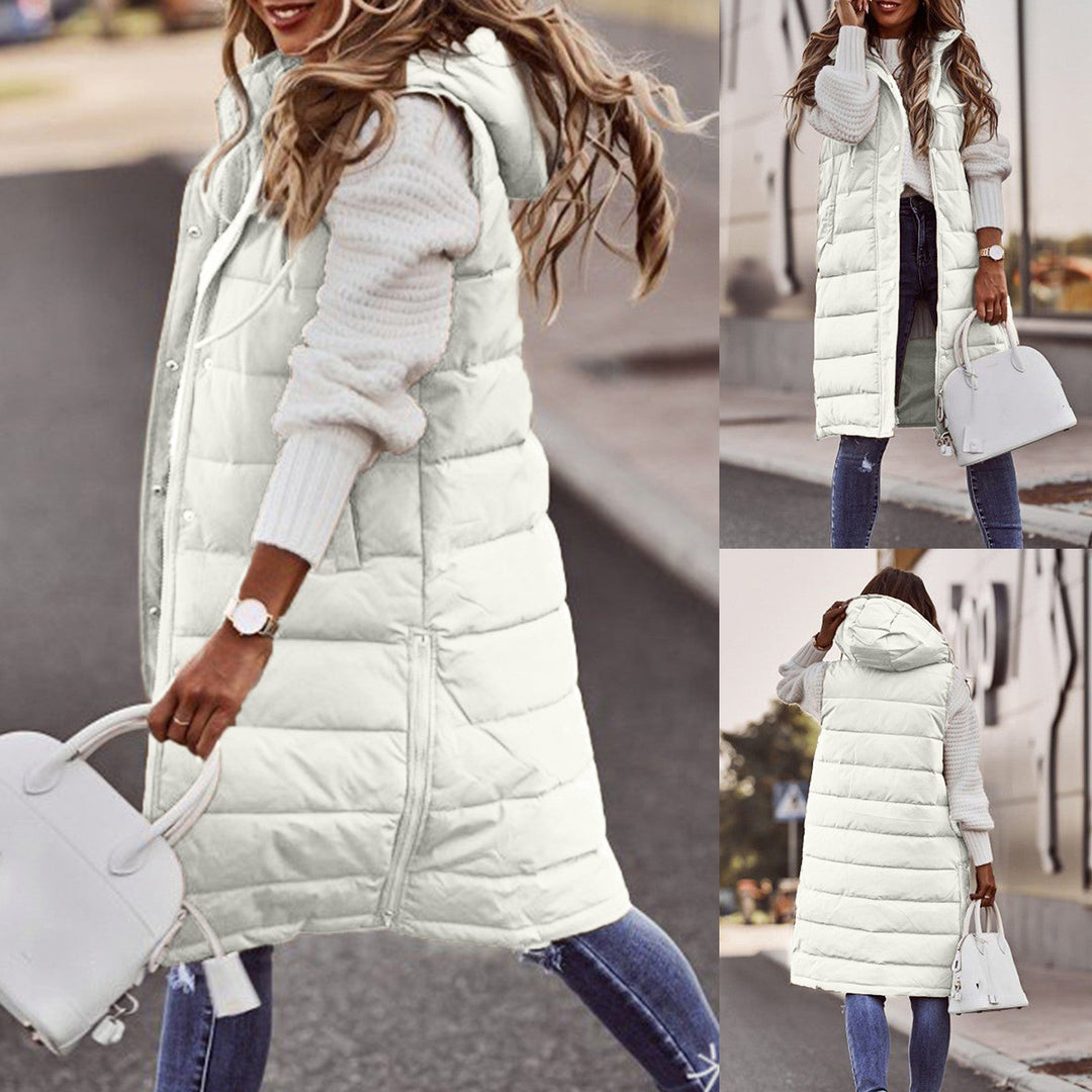 Womens Hooded Winter Vest Insulated Quilted