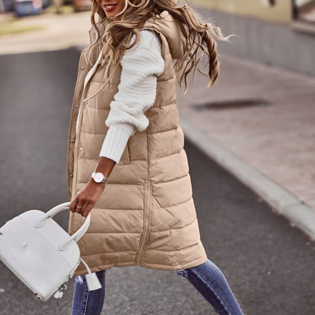 Womens Hooded Winter Vest Insulated Quilted