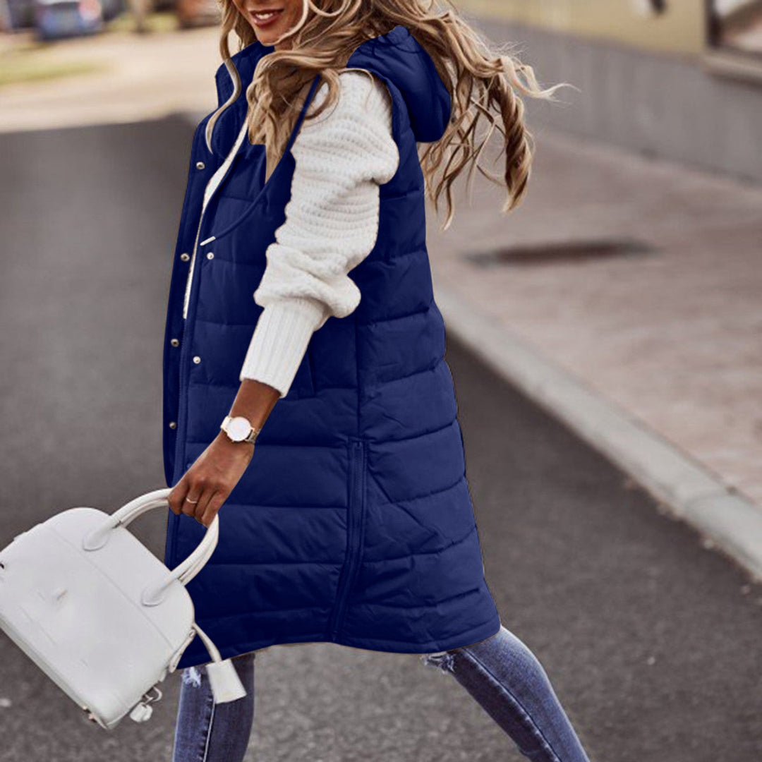 Womens Hooded Winter Vest Insulated Quilted