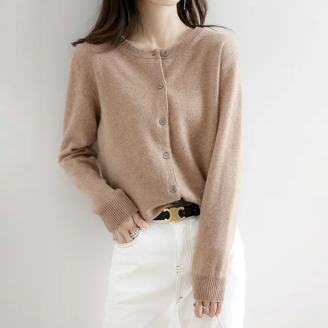 Womens Knit Cardigan Sweater Relaxed Fit
