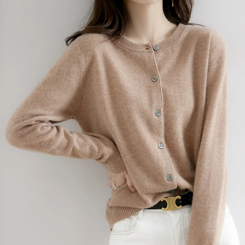 Womens Knit Cardigan Sweater Relaxed Fit