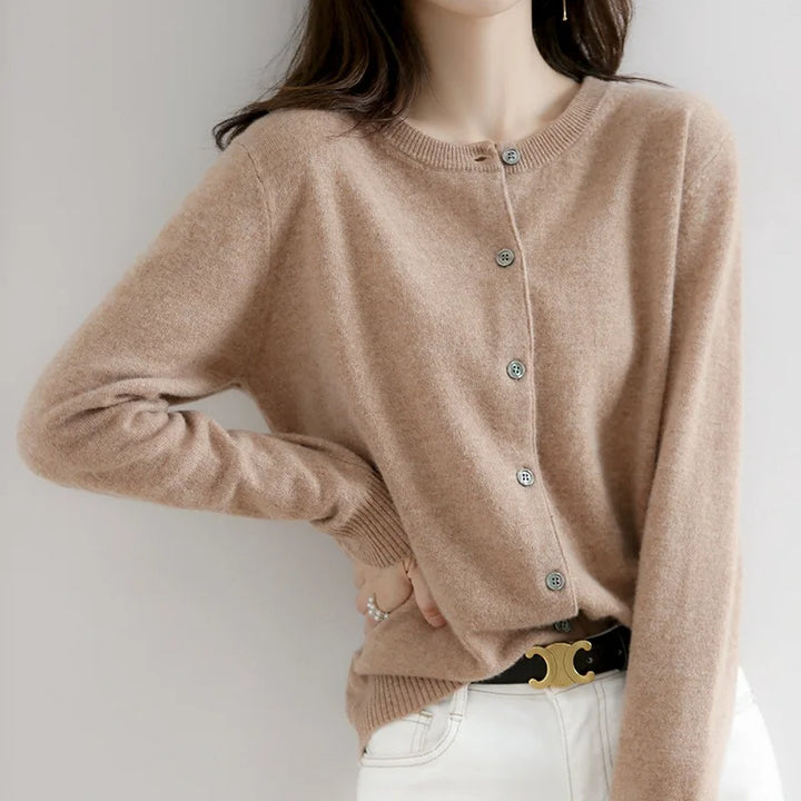 Womens Knit Cardigan Sweater Relaxed Fit