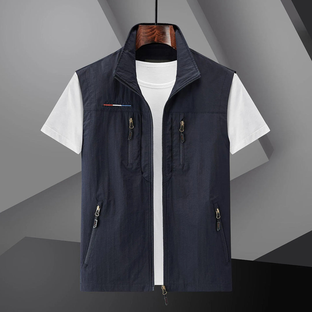 Mens Utility Travel Vest Multi-Pocket Lightweight - BritishMode