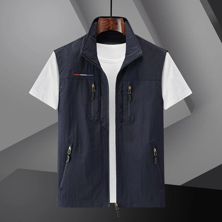 Mens Utility Travel Vest Multi-Pocket Lightweight - BritishMode