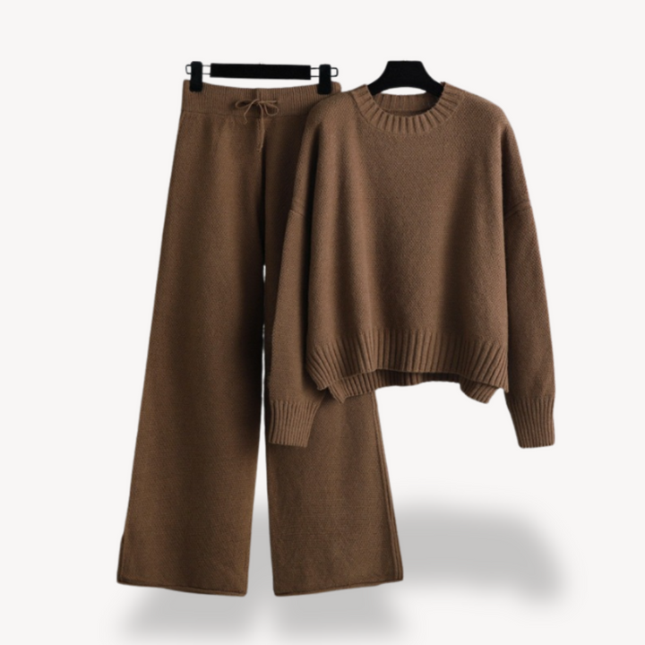 Womens Knit Loungewear Set Relaxed Fit