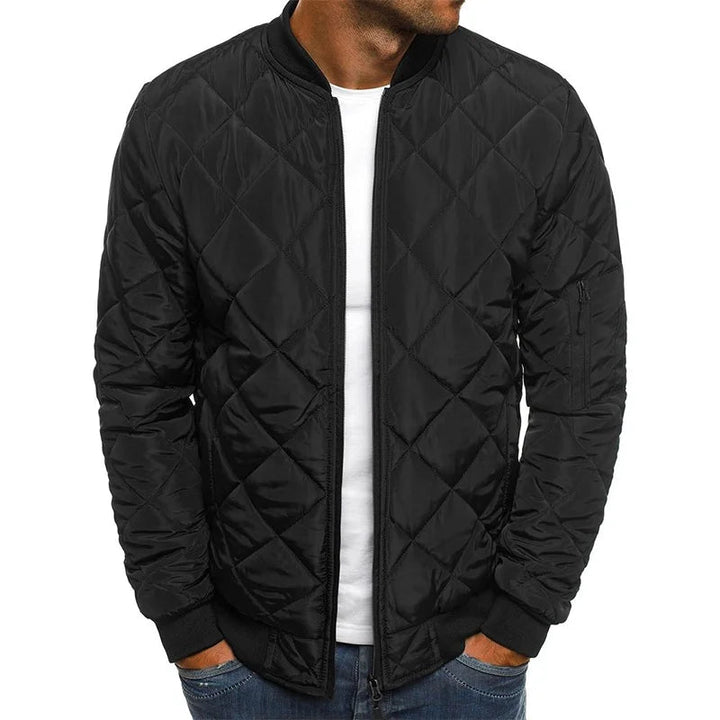 Mens Quilted Bomber Jacket Lightweight Insulated