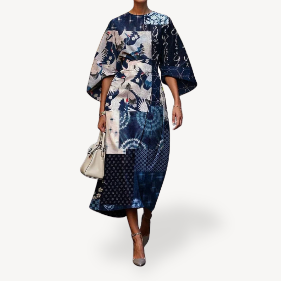 Womens Midi Dress Floral Print Lightweight