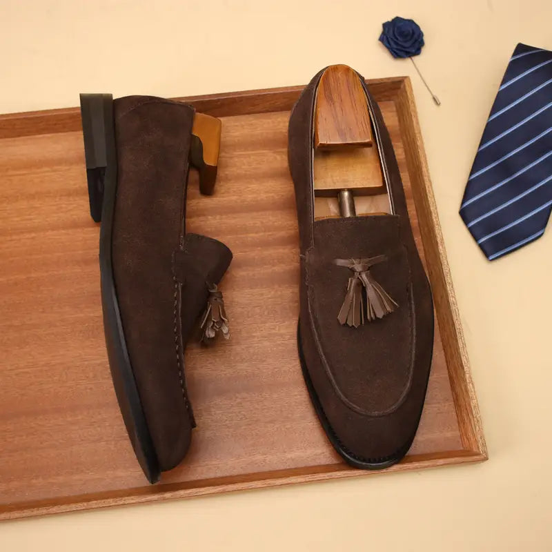 Mens Leather Loafers Slip-On