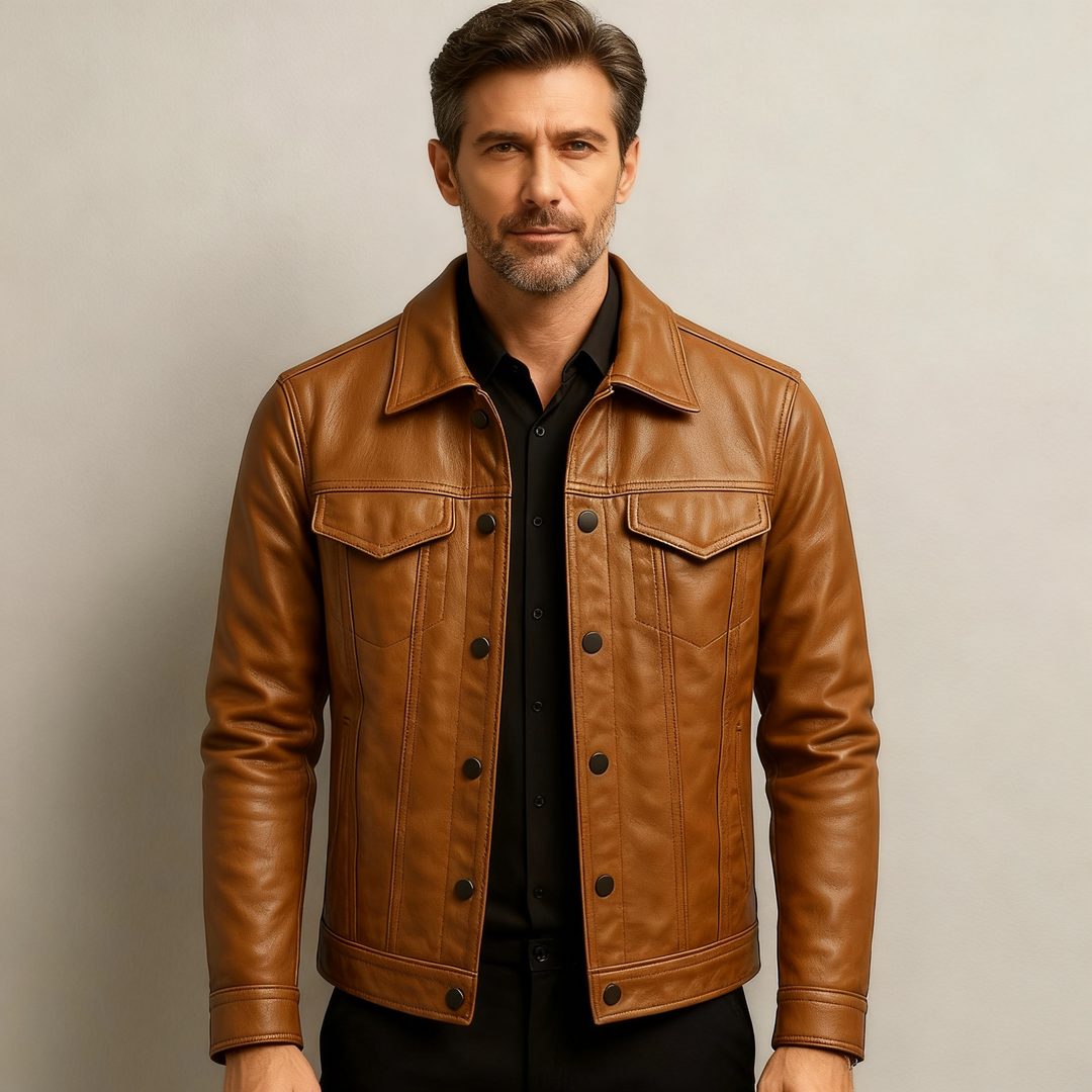 Mens Leather Rider Jacket Fit