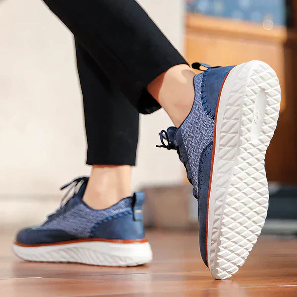 Mens Lace-Up Platform Walking Sneakers