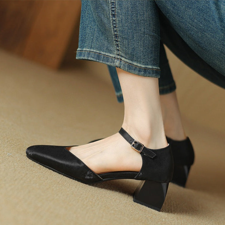 Womens Block Heel Shoes with Melvi Design