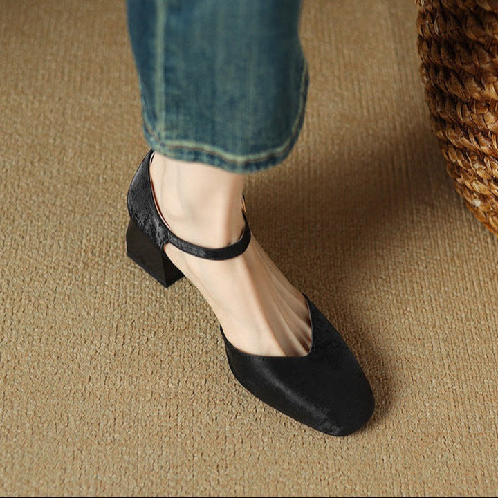 Womens Block Heel Shoes with Melvi Design