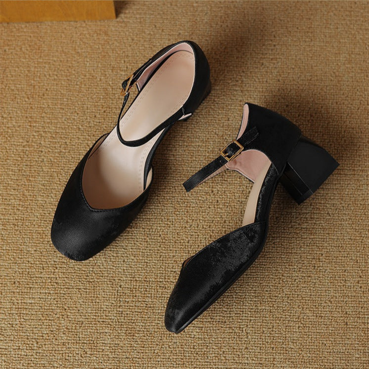 Womens Block Heel Shoes with Melvi Design
