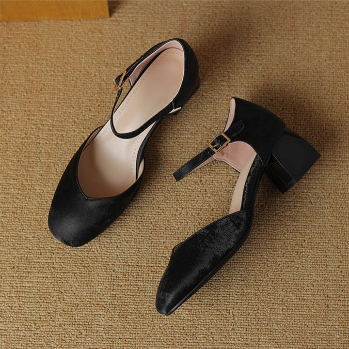 Womens Block Heel Shoes with Melvi Design
