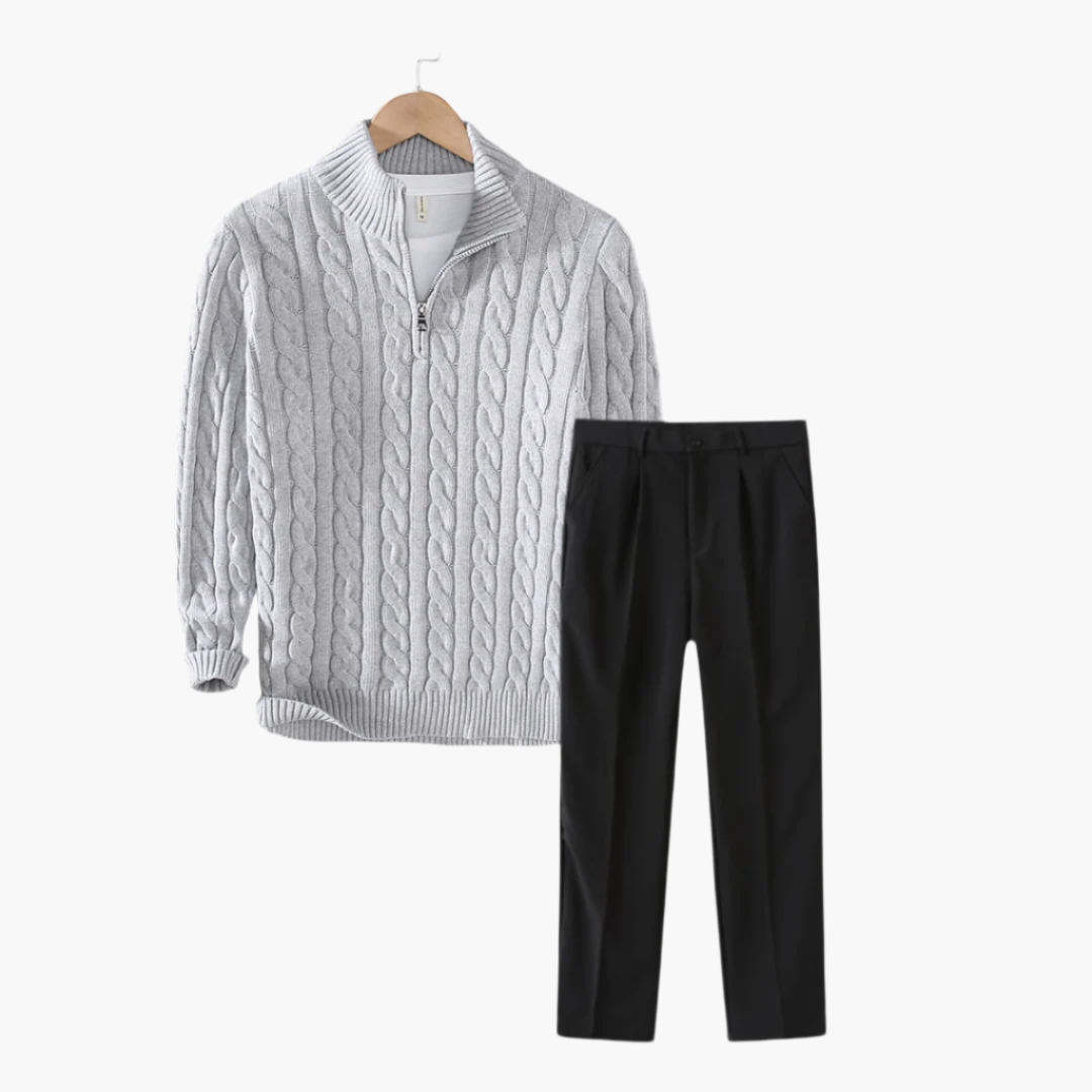 Womens Sweater and Trousers Set Crew Neck Classic Fit - BritishMode