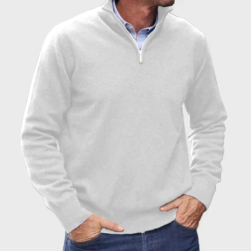Mens Cashmere Knit Sweater Funnel Neck