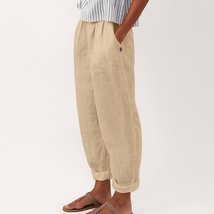 Womens Pants with Soft Waistband and Side Pockets