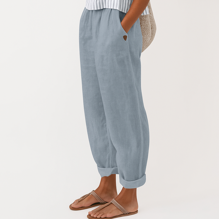 Womens Pants with Soft Waistband and Side Pockets