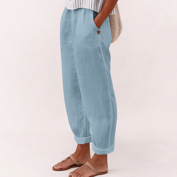 Womens Pants with Soft Waistband and Side Pockets